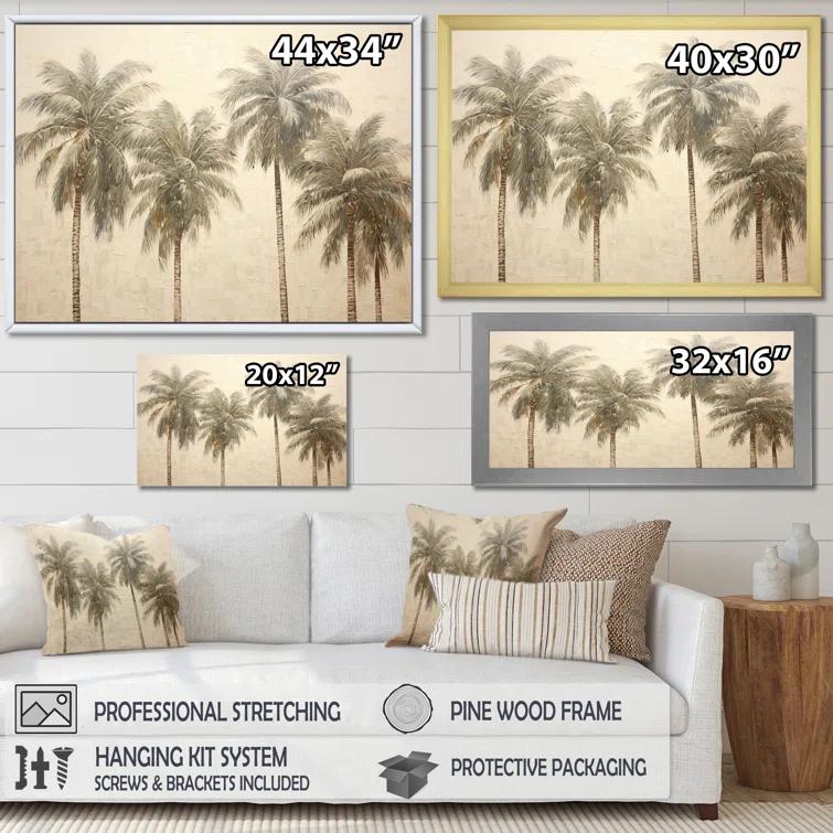 Design Art " Vintage Tropical Tranquility Palm Trees I "