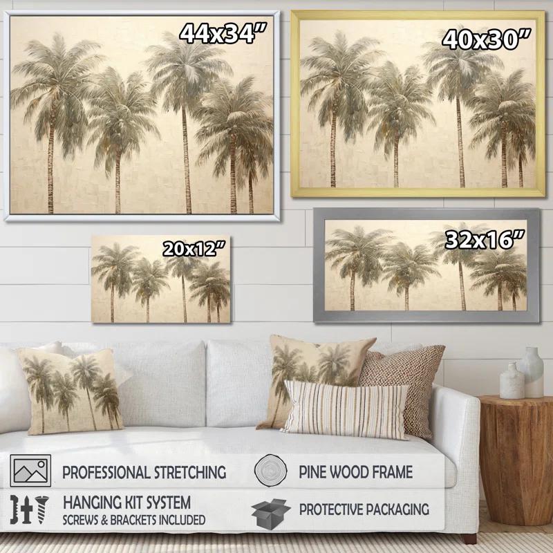 Design Art " Vintage Tropical Tranquility Palm Trees I "