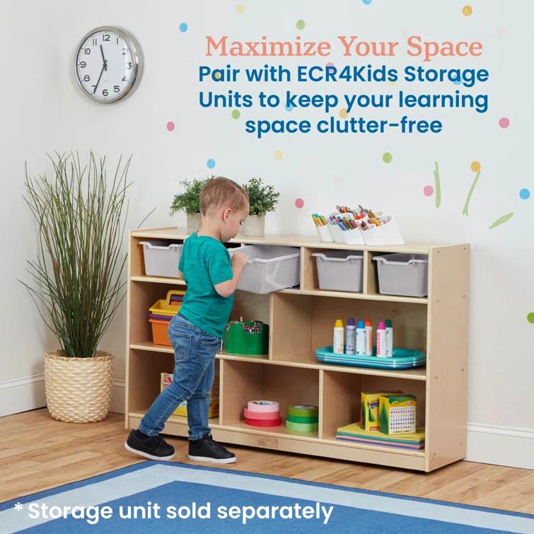 ECR4Kids ECR4Kids Scoop Front Storage Bin, Multipurpose Organization, 5-Piece (Set of 5)