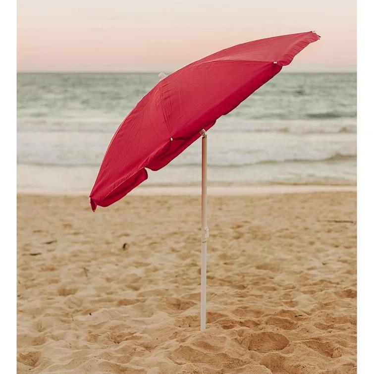 Arlmont & Co. Edwin 5.5 ft Outdoor Canopy Sunshade Beach Umbrella and Small Patio Umbrella