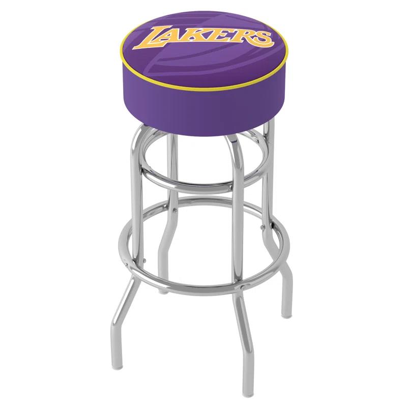 Trademark Global Swivel Upholstered Counter Stool with Metal Frame