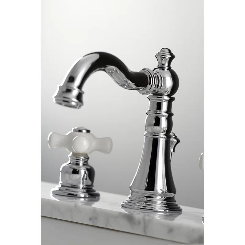 Kingston Brass FSC1971PX Kingston Brass American Classic Two-Handle 3-Hole Deck Mount Widespread Bathroom Faucet with Pop-Up Drain