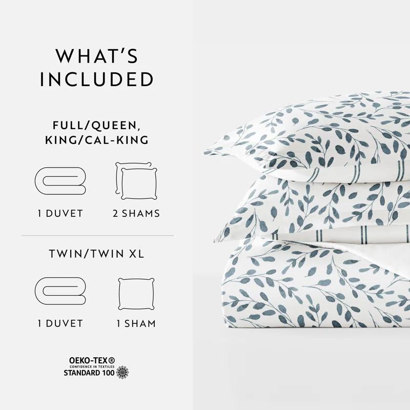 Becky Cameron Patterned Ultra Soft 3 Piece Duvet Cover Set - Serenity