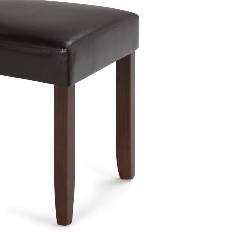 Simpli Home Acadian Andover Upholstered Parson Dining Chair with Tufted Backrest and Solid Wood Frame (Set of 2)