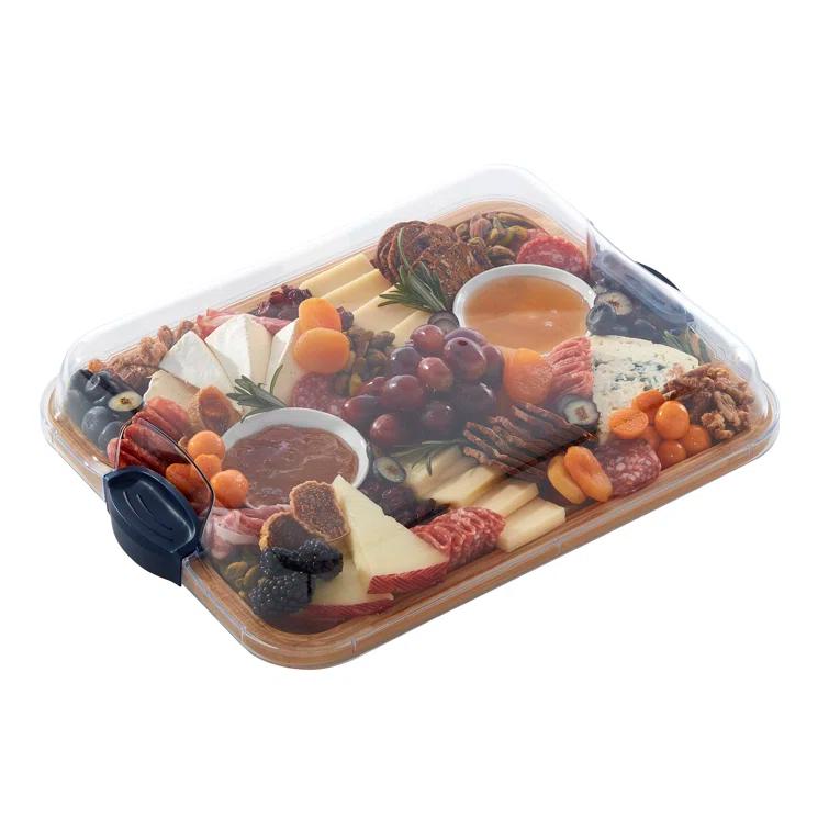 Farberware Farberware Build-A-Board 11 x 14 in. Bamboo Charcuterie Board With Locking Lid