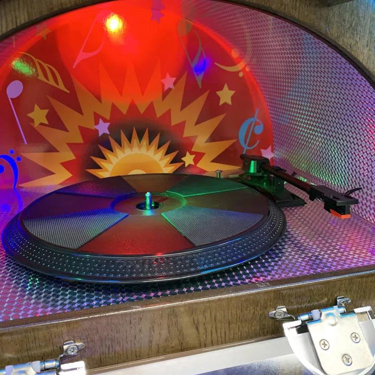 Arkrocket Audio Arkrocket Saturn V Full Size Jukebox Vinyl Record Player Bluetooth USB SD CD Player Radio Turntable