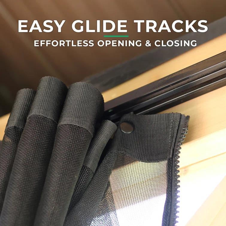 Yardistry 12' x 16' Meridian Gazebo Mosquito Mesh Kit  Premium Phifer UV-Resistant Mesh with Easy Glide Tracks and Full-Length Zippered Panels