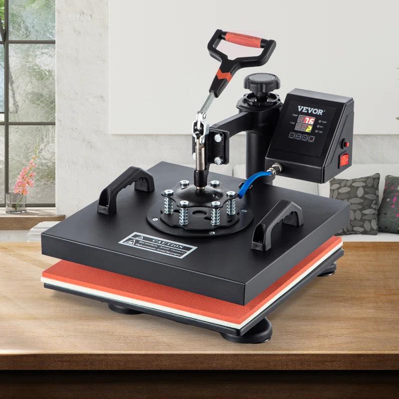 VEVOR 5 In 1 Heat Press Digital Clamshell Sublimation for DIY Mug Cap Plate