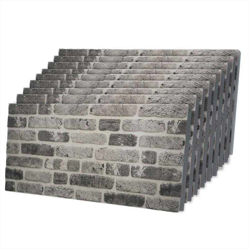 UPP Ultimate Premium Products 3D Brick Effect Wall Panels - Lightweight Styrofoam - Set of 9 Large Panels (20"x40") Covers 48 sq ft - Apply with Wall Adhesive - DIY Home Wall Cladding