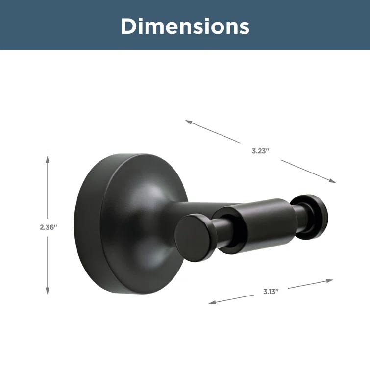 Franklin Brass Voisin Double Towel Hook Bath Hardware Accessory in Matte Black VOI35-MB