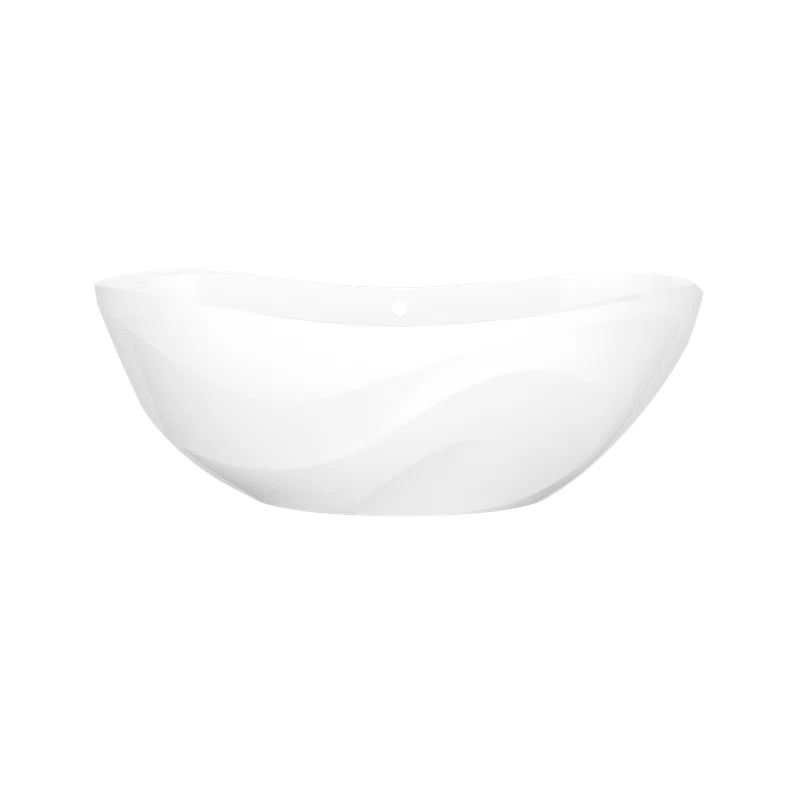 Seros 65" x 30" Freestanding Soaking Bathtub With Curved Rim