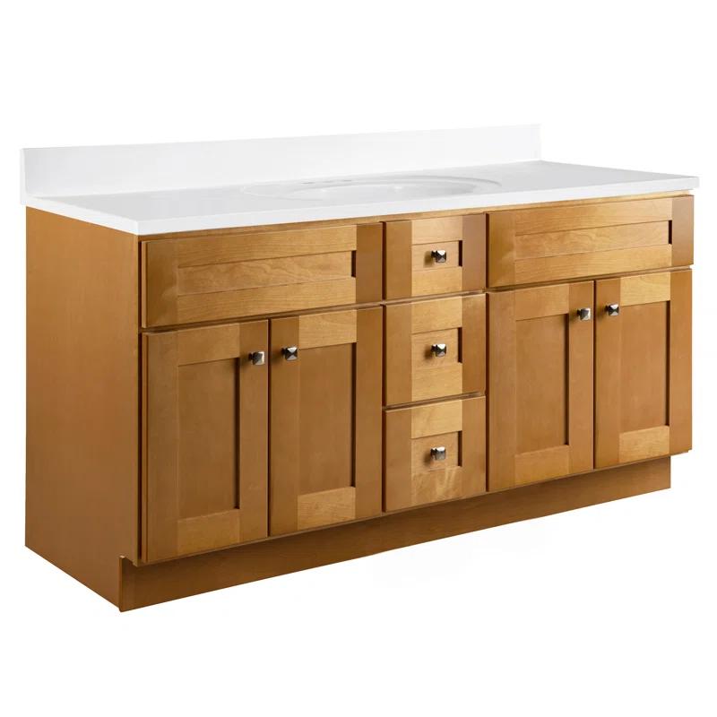Design House Brookings 60 Inch Bathroom Vanity, Ready to Assemble, Solid Wood, Sherwin Williams – Design House, 599019-