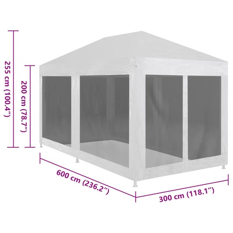 vidaXL 19.7 Ft. W x 9.8 Ft. D Steel Party Tent with 4 Mesh Sidewalls