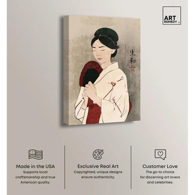 Art Remedy Porcelain Girl Vintage Canvas Retro Japanese Art Prints by Art Remedy