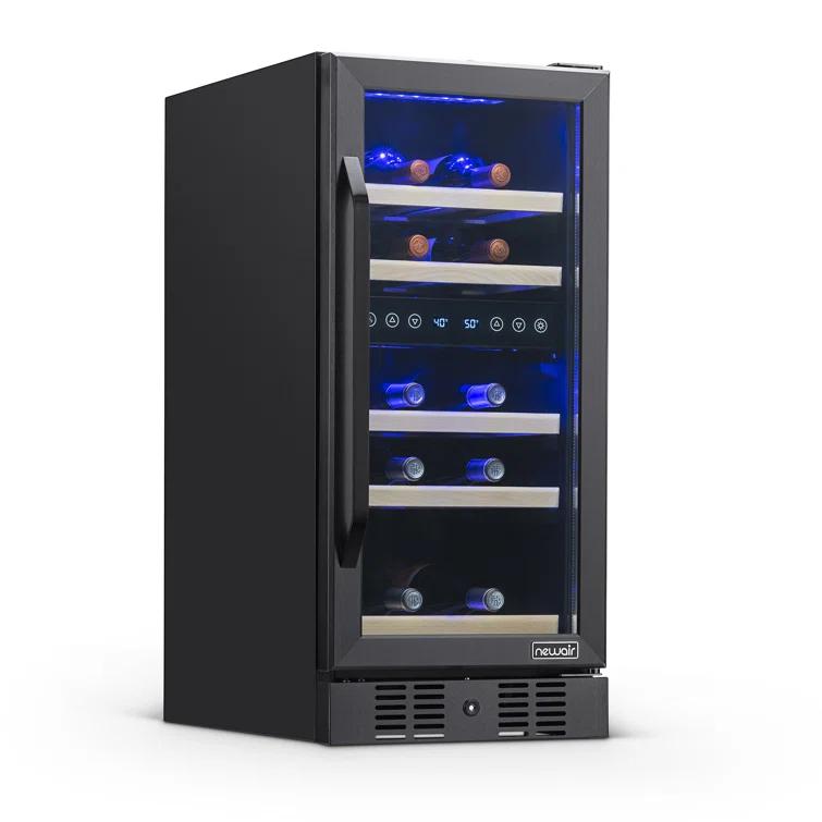 Newair 29 Bottle Stainless Steel Dual Zone Freestanding/Built-In Wine Refrigerator