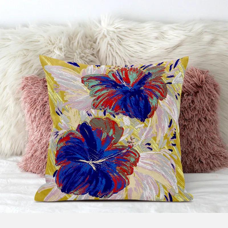 AmritaSen Floral Indoor/Outdoor Reversible Throw Pillow