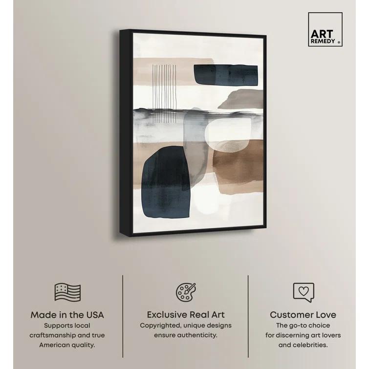 Art Remedy Shapes Abstracts " Layers Of Depth " by Art Remedy on Canvas