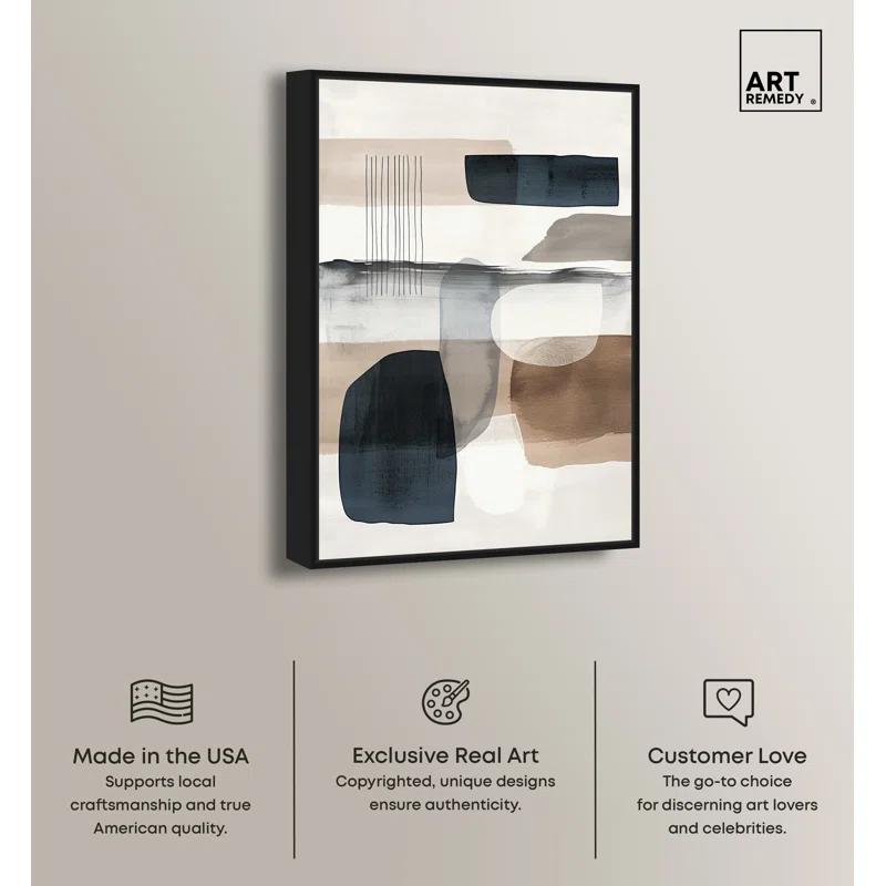 Art Remedy Shapes Abstracts " Layers Of Depth " by Art Remedy on Canvas