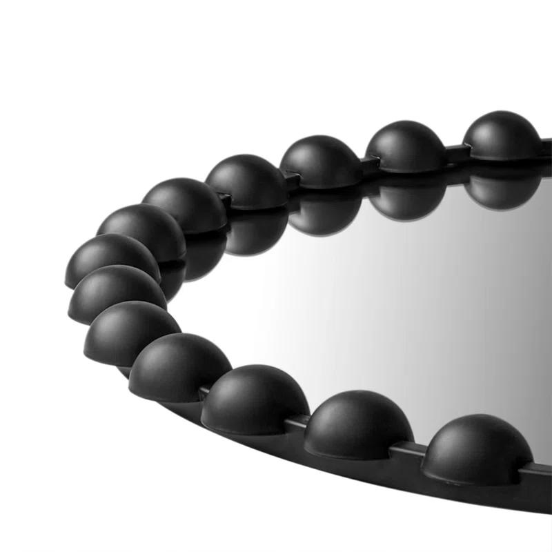 Marlowe Beaded Round Metal Wall Mirror