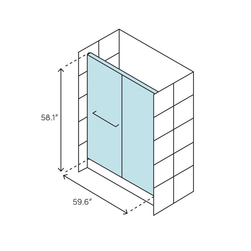 Sterling by Kohler 5405-59S-G69 Finesse 59.63" x 58.06" Bypass Frameless Bath Door