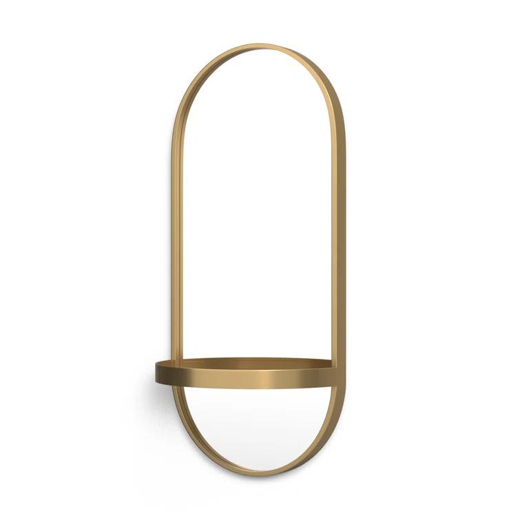 Lumi Metal Flat Mirror with Shelves