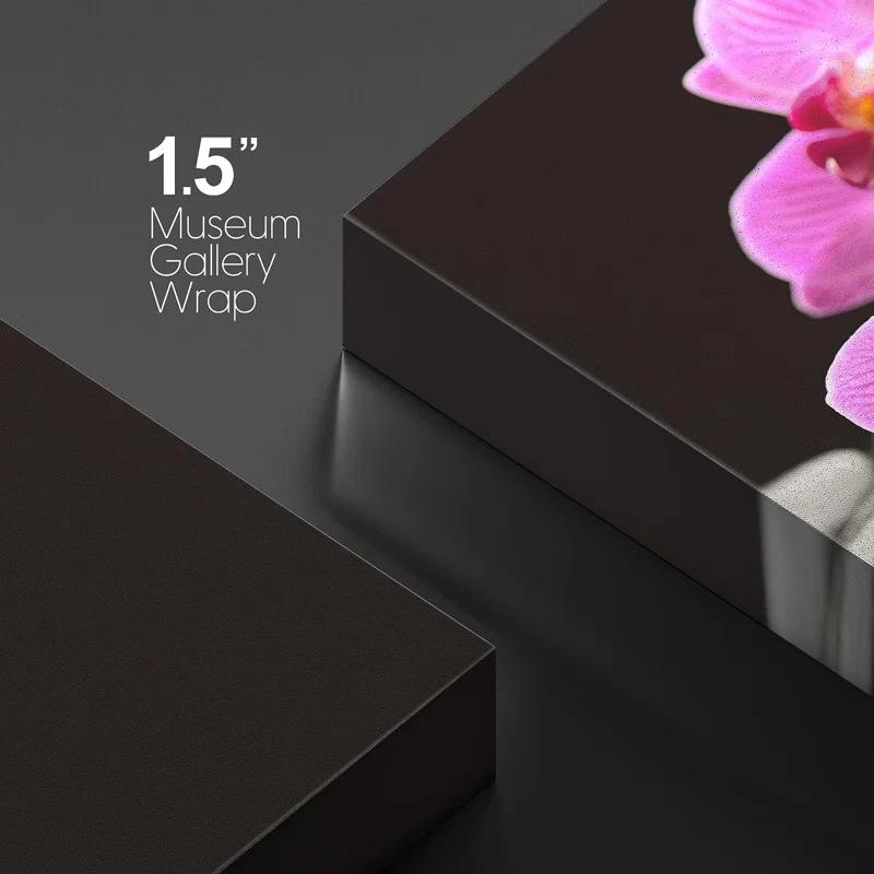 IDEA4WALL Zen Stones Purple Orchid Flowers Black Beach Pebbles Nature Wilderness On Canvas Print