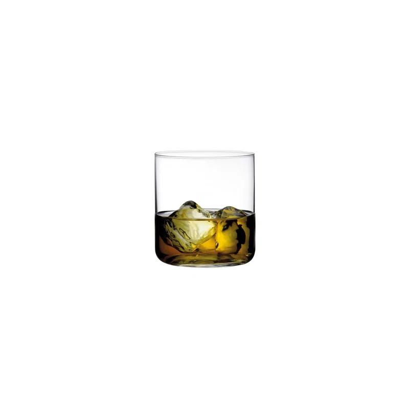 Nude Finesse 13.9oz. Handmade Crystal Whiskey Glass Set (Set of 4)