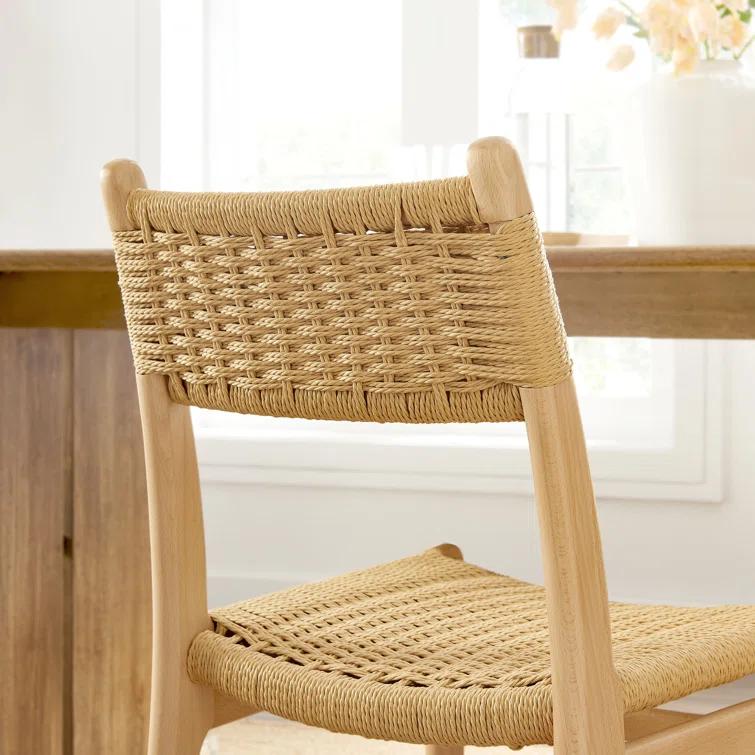 Modway Wynn Rope And Wood Dining Side Chairs Set Of 2