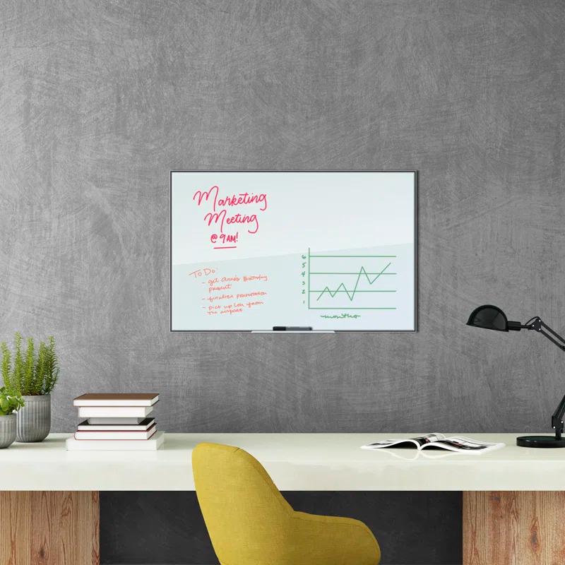 U Brands Wall Glass Medium - 4' - 6' Glass Board