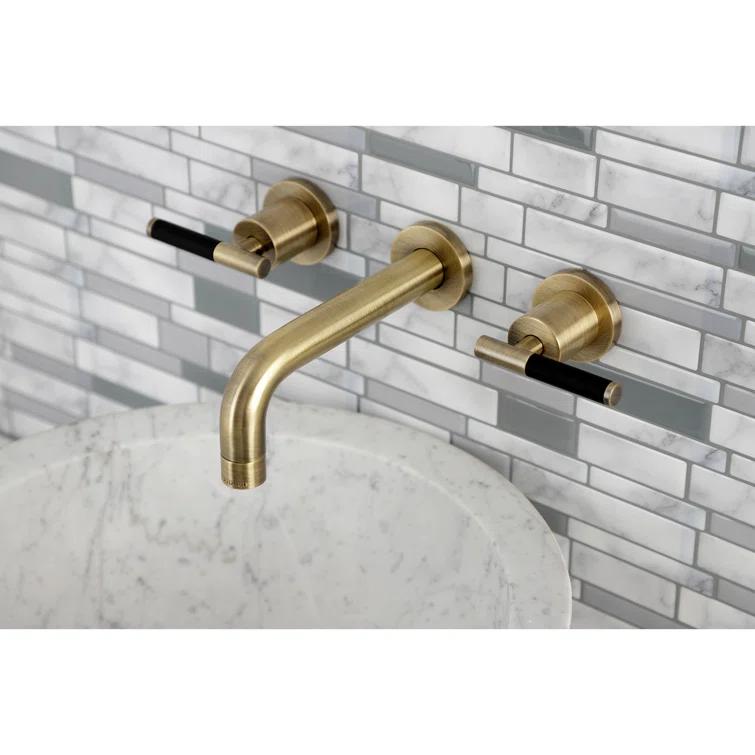 Kingston Brass Kingston Brass Kaiser Two-Handle Wall Mount Bathroom Faucet KS8123CKL