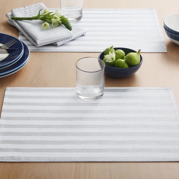 kate spade new york KATE SPADE NEW YORK Hand Painted Shirting Stripe 4-Pack Placemat Set 13”x19” (Set of 4)