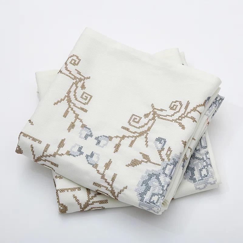 Home Soft Things Rose Embroidered Pillow Cover (Set of 2)