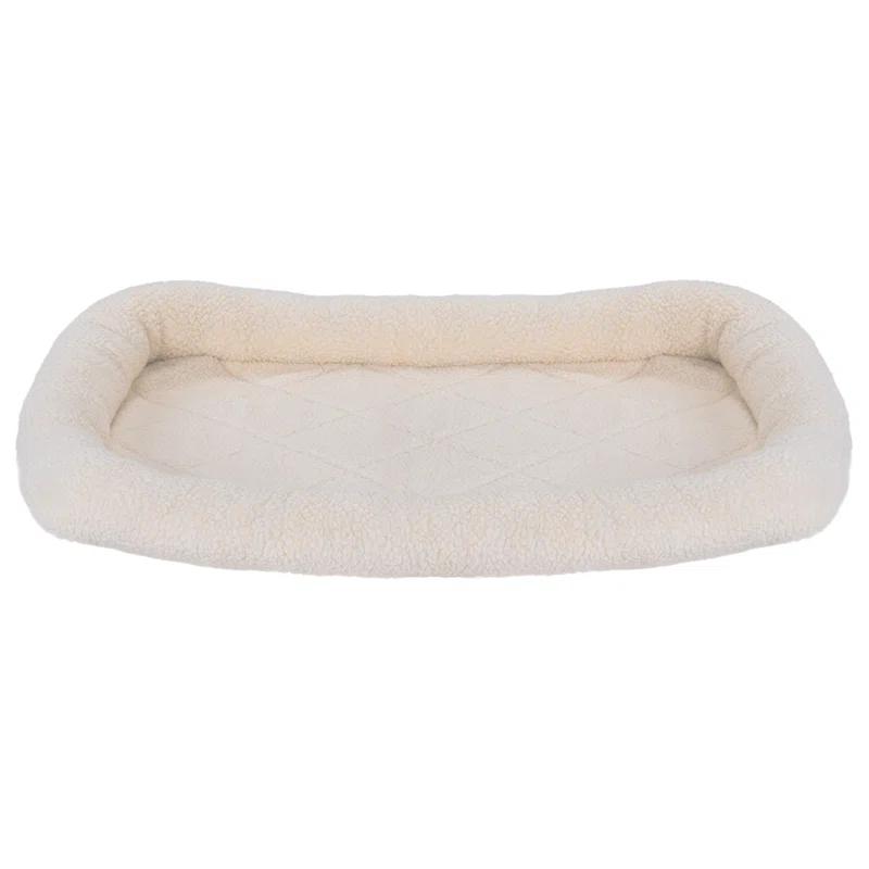 FurHaven Faux Lambswool Crate Bolster Pet Bed