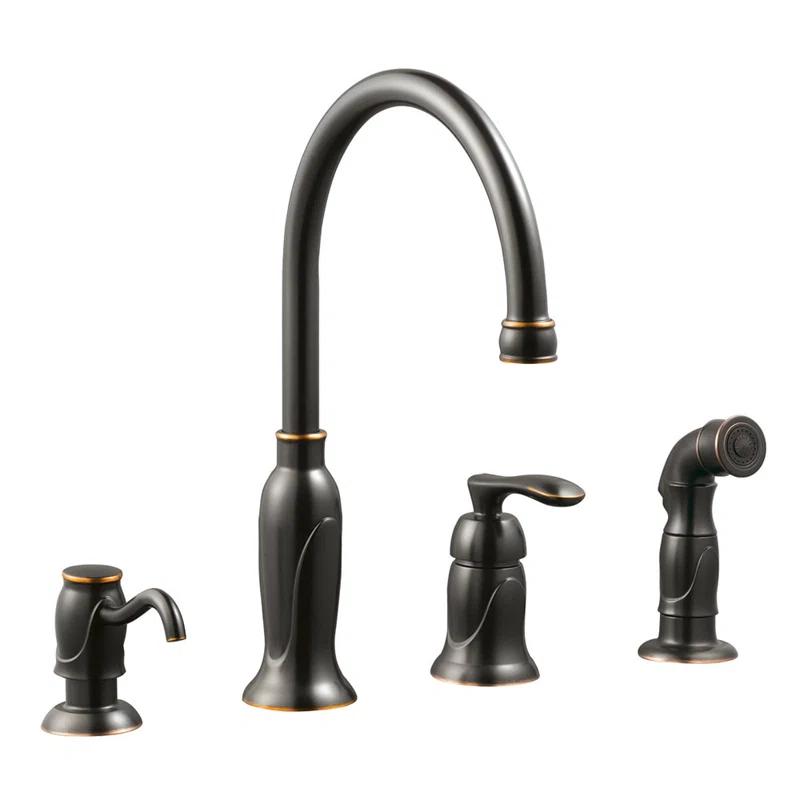 Alcott Hill® Alcott Hill® Helen Kitchen Faucet with Side Spray and Soap Dispenser