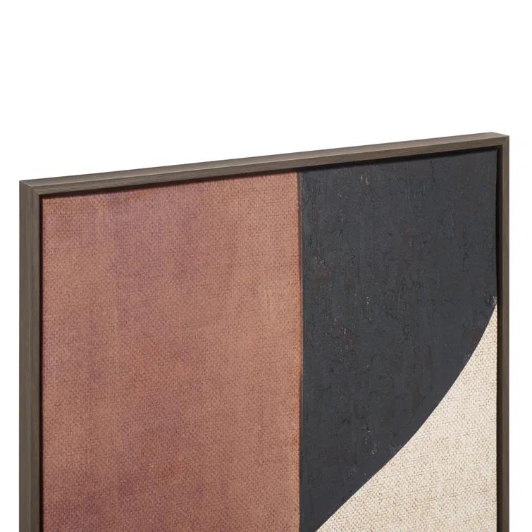 Meet Me Halfway 24" x 36" Burnt Orange and Black Abstract Canvas Art