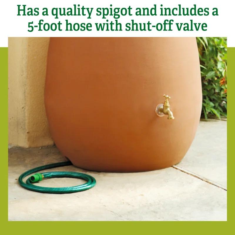 Algreen 65 Gallon Plastic Rain Barrel with Planter Top