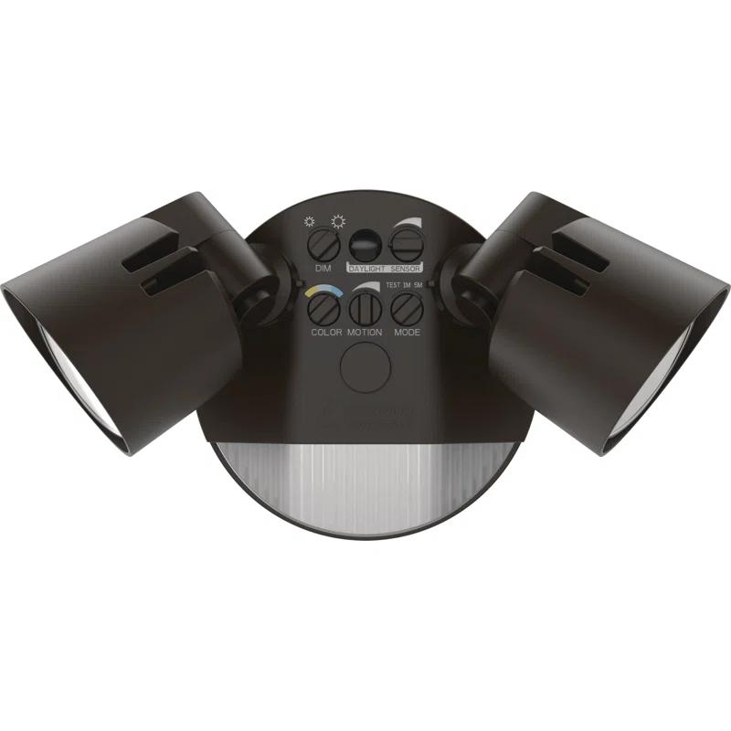 Lithonia Lighting 2 - Head Hardwired Dusk to Dawn Outdoor Security Flood Light with Motion Sensor
