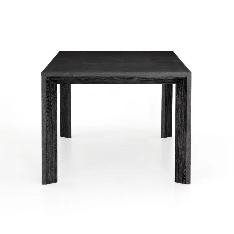 Black-Washed Oak Rectangular Dining Table with Bluestone Inset