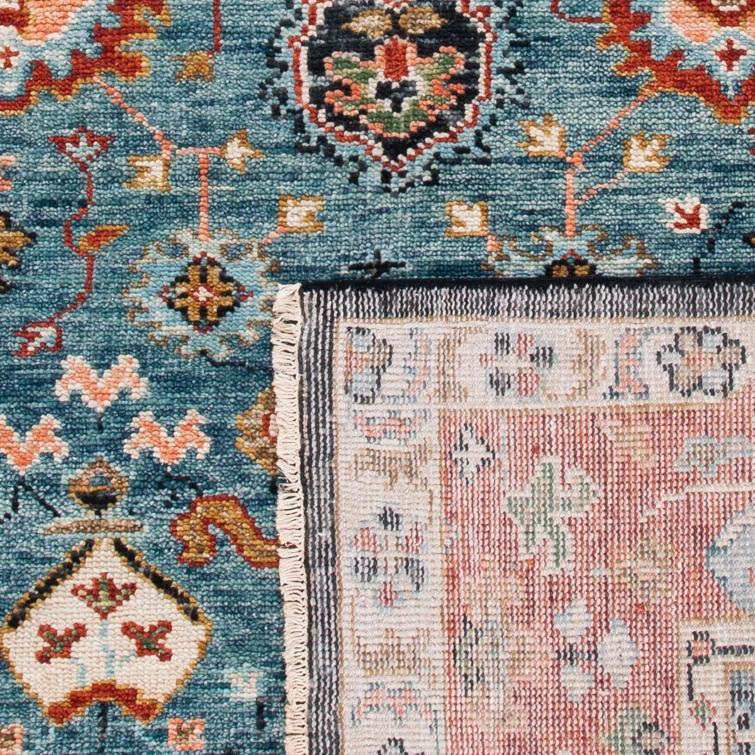 Samarkand SRK117 Hand Knotted Area Rug - Blue/Red - 6'x9' - Safavieh.