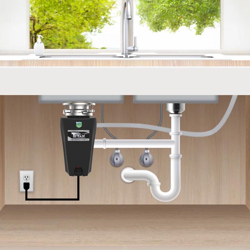 Titan TITAN 1/2 HP Compact Garbage Disposal, Continuous Feed