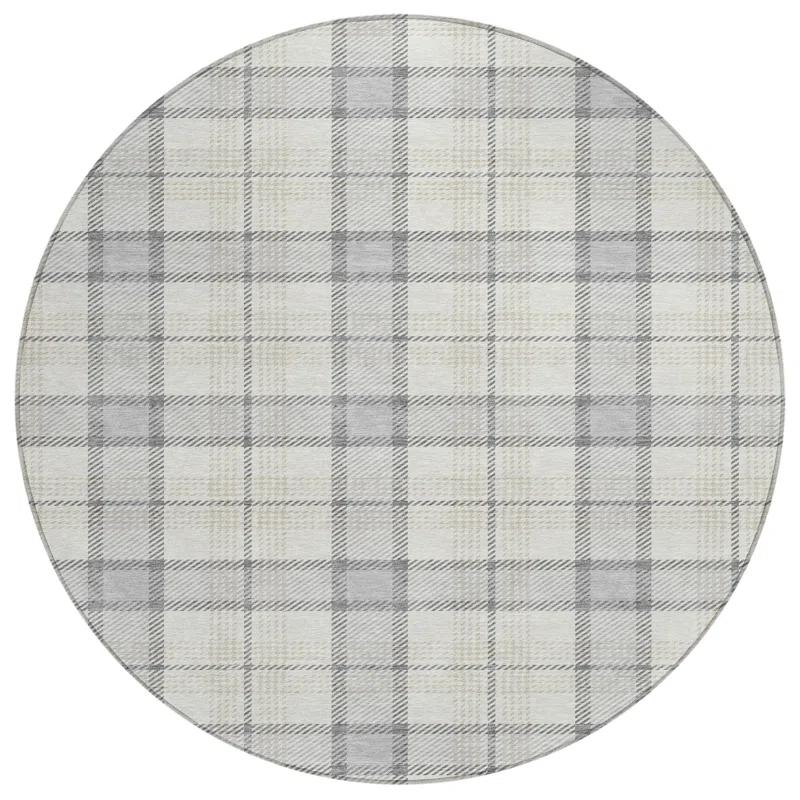 Machine Washable Indoor/Outdoor Chayden ACN1052 Silver Rug
