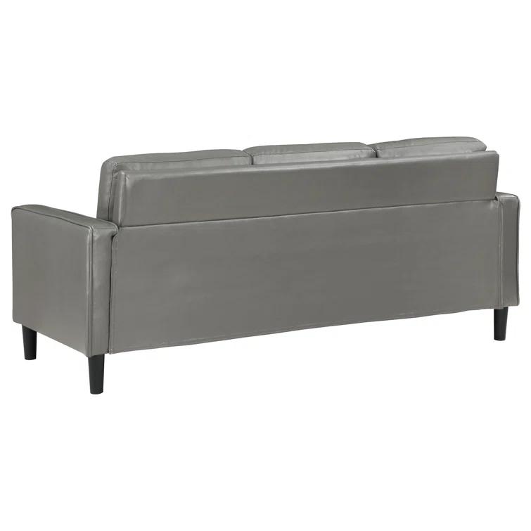 Alma Ruth 3-Piece Upholstered Track Arm Sofa Set Grey