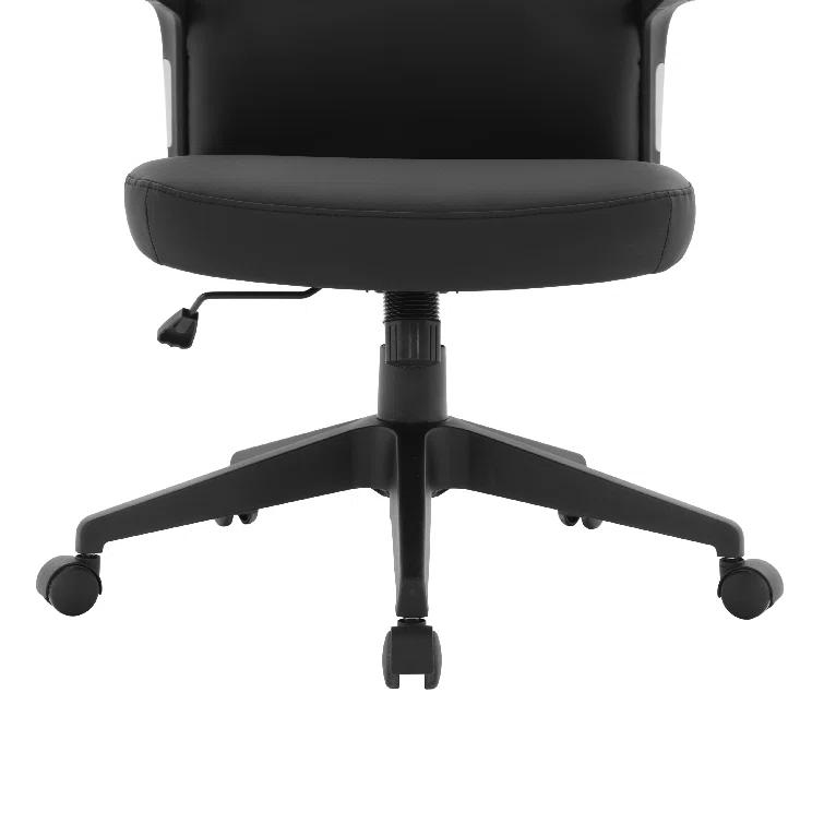 Inbox Zero Mylaya Leather/Polyester Office & Conference Chair – Adjustable, Tilt-Controlled Executive Ergonomic Seating with Swivel for Home Office, Conference Room