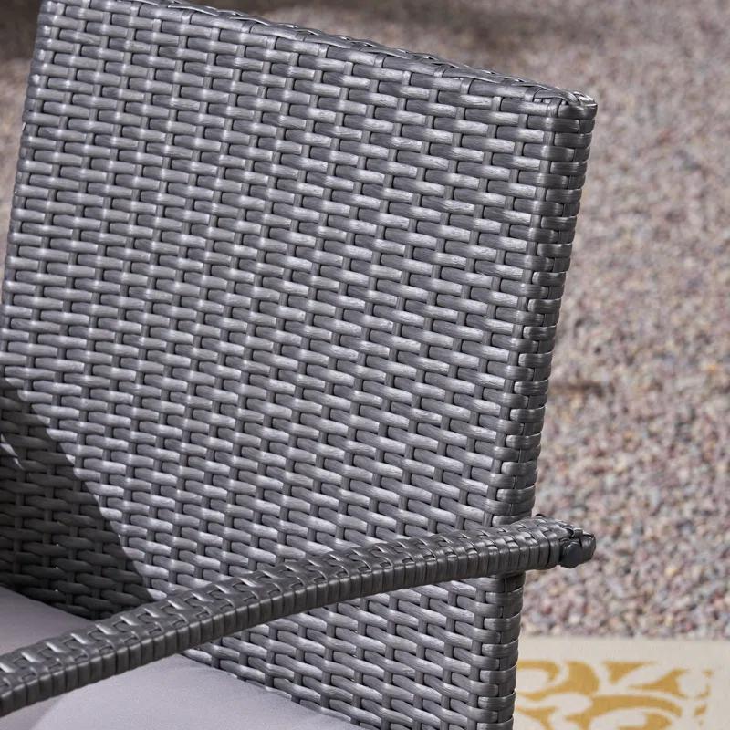 Williston Forge Rhinehart 6 - Person Acacia Wicker Patio Dining Set with Rectangular Table , Cushions Included