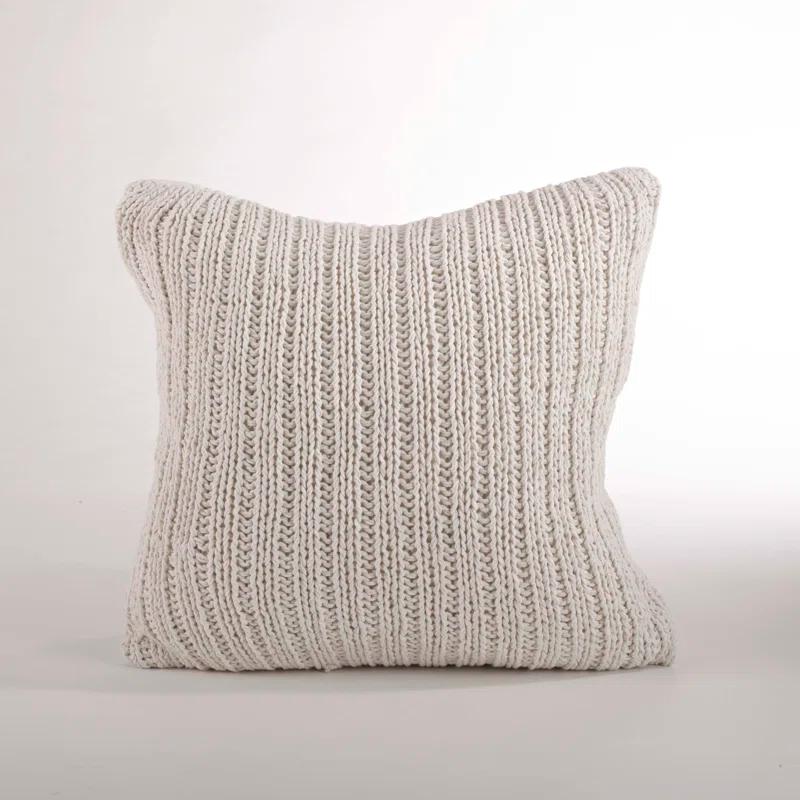 Saro Darcy Knitted Collection Striped Down Throw Pillow