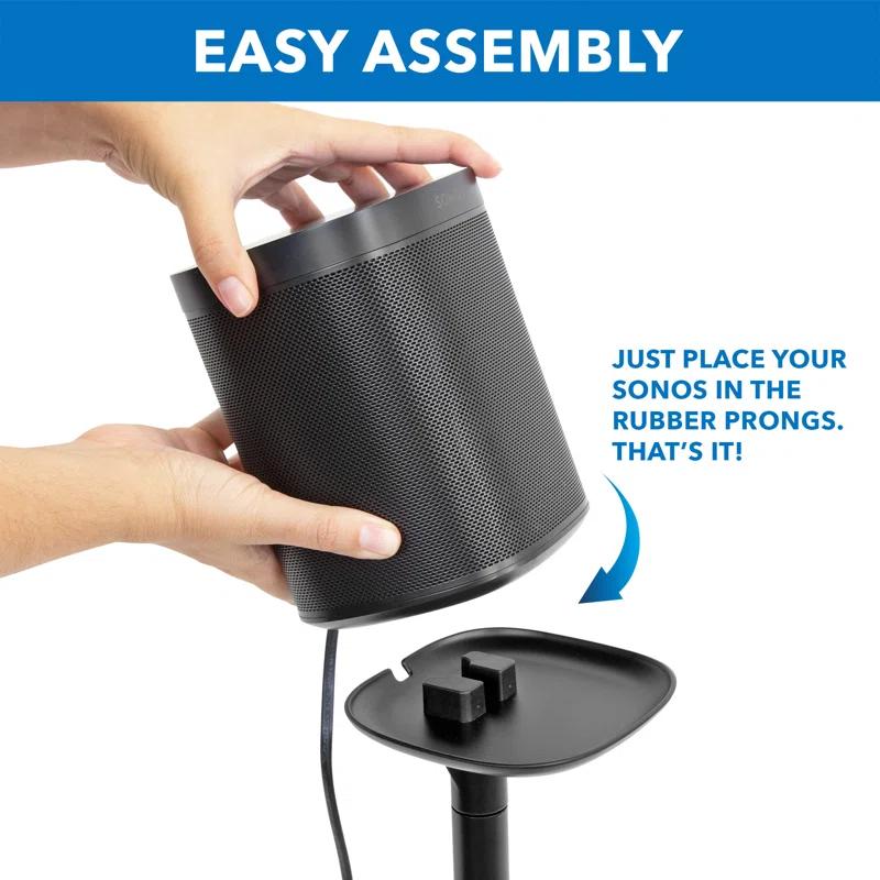 Mount-it Mount-It! Fixed Speaker Floor Stand for Sonos One, SL, & Play:1 | Enhanced Surround Sound | 28" Tall