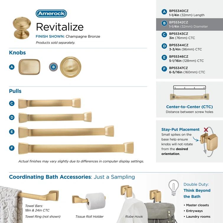 Amerock Allison 1 1/4" Diameter Mushroom Knob