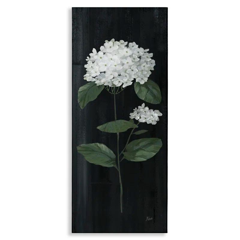 Stupell Industries " Hydrangea Flower Blossom Distressed Dark Background " by Nan Painting Print