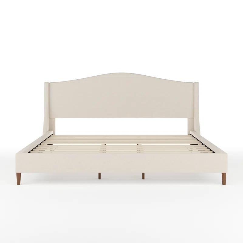Martha Stewart Martha Stewart Amelia Upholstered Platform Bed With Curved Headboard