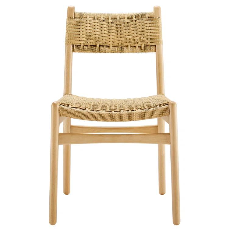Modway Wynn Rope And Wood Dining Side Chairs Set Of 2